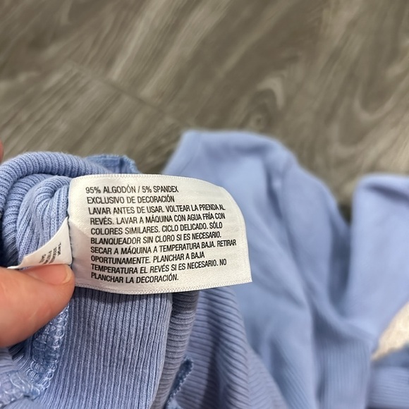 EUC Girls Long Sleeve T-shirt Blue Smiley Face Size Medium - Picture 6 of 7